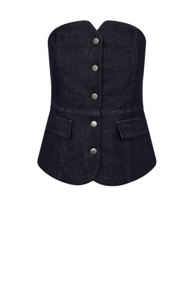 Copenhagen Muse |  Strapless denim waistcoat Annais | dark blue 