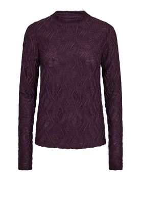 Copenhagen Muse | Stretch mesh top met structuur Jeri | aubergine 