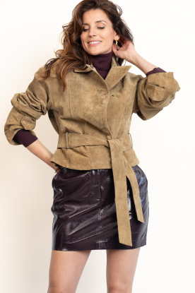 Dante6 |  Faux leather mini skirt Evon | burgundy 