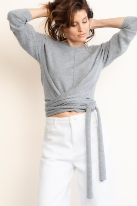 Dante6 |  Soft merino wrap sweater Benyo | grey 