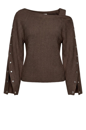 Dante6 |  Marino wool blend sweater Tysio | brown 