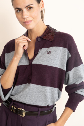 Dante6 |  Merino polo sweater Brayden | burgundy 