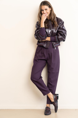 Look Dalyn faux patent leather bomber jacket