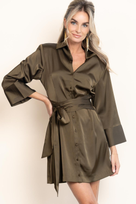 Dante6 |  Satin wrap dress Noanne | green 