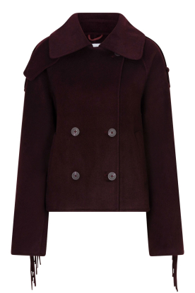 Dante6 |  Wool fringe jacket Haven | burgundy 