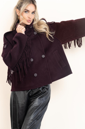 Dante6 |  Wool fringe jacket Haven | burgundy 