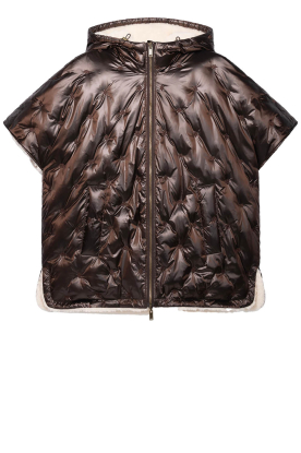 Aaiko |  Padded cape with teddy Clery  | dark brown 