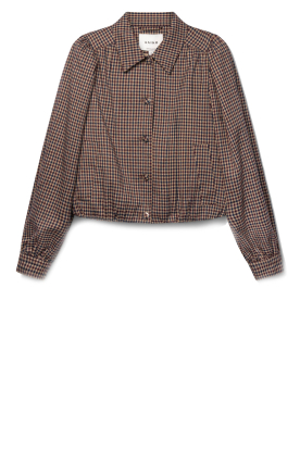 Aaiko | Geruit jack met pofmouwen Sandy | bordeaux 