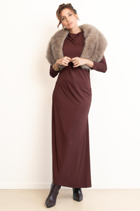 Aaiko |  Maxi dress with draped neckline Jace | burgundy 