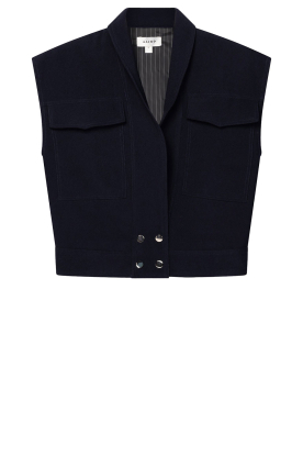 Aaiko |  Oversized waistcoat with flap pockets Lies| dark blue 