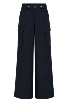 Aaiko |  Wide leg cargo trousers with belt Elvar | dark blue 