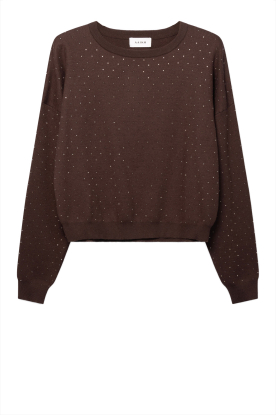 Aaiko |  Sweater with rhinestones Saren | brown 