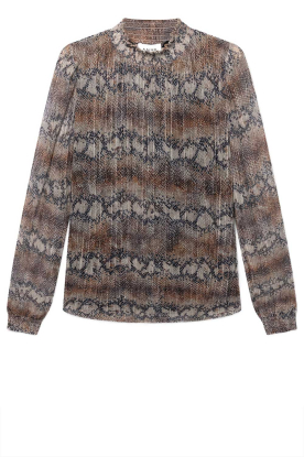 Aaiko |  Semi-transparent top with Tory snake print | animal print 
