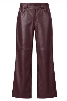 Aaiko | Faux leren flared broek Rianne | bordeaux 