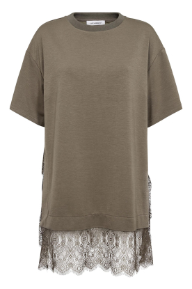 Co'Couture |  T-shirt with lace Larson | green 