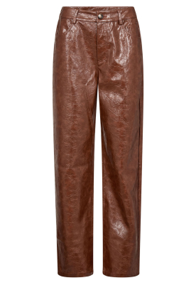 Co'Couture |  Faux leather vintage look pants Richa | brown 