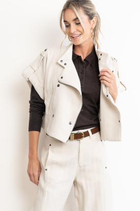 Co'Couture |  Herringbone waistcoat Calin | natural 