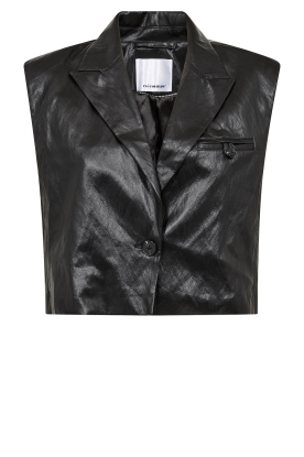 Co'Couture |  Faux leather waistcoat Gitt | black 