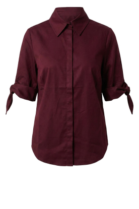 Est'Seven |  Cotton blouse with bow Eilina | burgundy 