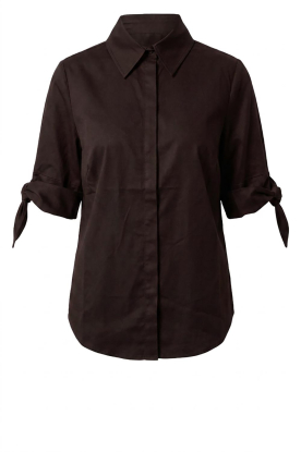 Est'Seven |  Cotton blouse with bow Eilina | brown 