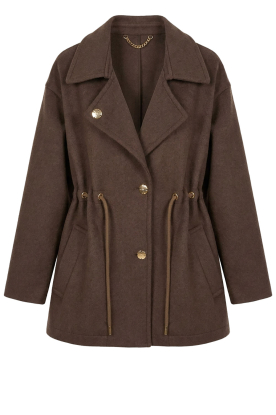 Est'Seven |  Coat with tie belt Ojacky | brown 