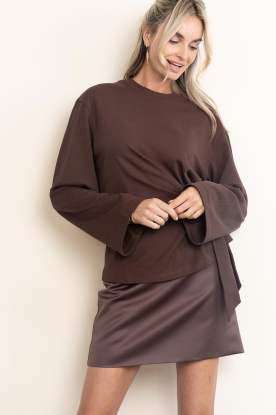Club L'avenir |  Button wrap shirt Sina | brown 