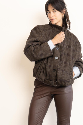 Co'Couture |  Checked balloon Olva | brown 