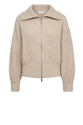 Co'Couture |  Knitted cardigan Row | natural 