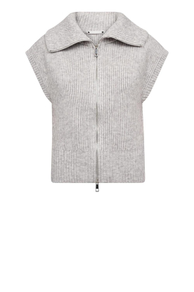 Co'Couture |  Knitted short sleeve cardigan | grey 