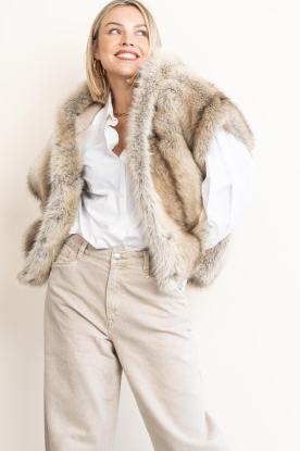 STUDIO AR |  Faux fur bodywarmer Olena | beige 