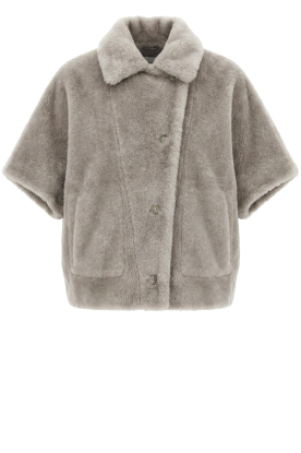 STUDIO AR |  Faux fur cape jacket Clara | grey 