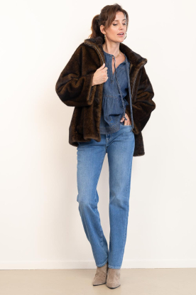 Look Faux fur jacket with drawstring Frankie