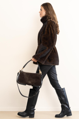 Look Faux fur jacket with drawstring Frankie