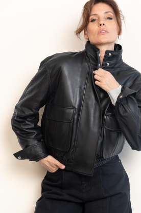 STUDIO AR |  Leather bomber jacket Willow | black 