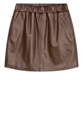 STUDIO AR | Leren mini-rok Saidy | bruin 