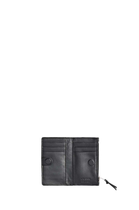 Cala Jade |  Hand braided leather wallet Caia | black 