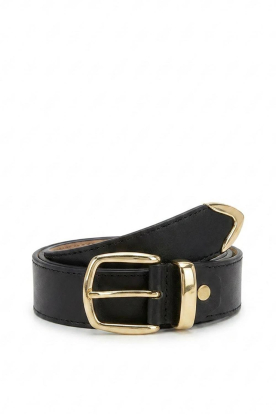 Cala Jade |  Leather belt with buckle Nebel | black 