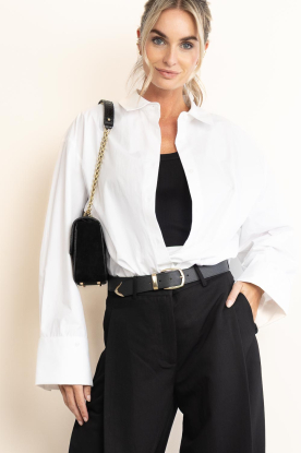 Cala Jade |  Leather belt with buckle Nebel | black 