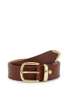 Cala Jade |  Leather belt with buckle Nebel | camel 