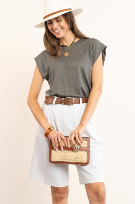 Cala Jade |  Leather belt with buckle Nebel | camel 
