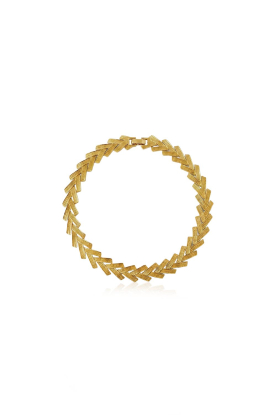 by-bar |  Gold pleated bracelet Farrah | gold 