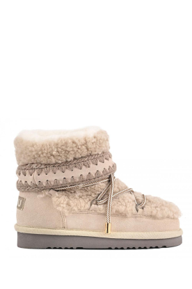 MOU |  Teddy  lace-up boots Curly | chalk 