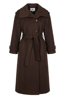 Alter Ego |  Wool coat with belt Cara | brown 