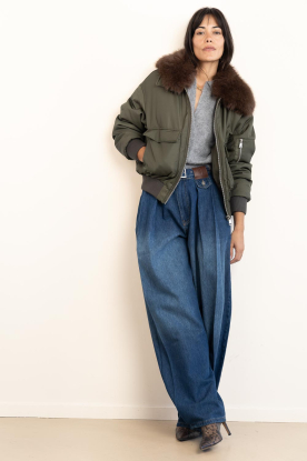 Look Bomber met faux fur kraag Juliette