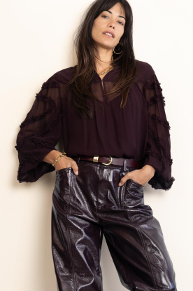 Sessun |  Leather belt Miloa | burgundy 