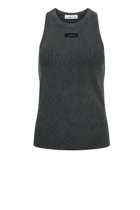 Haute L'Amitié |  Ribbed singlet strass | grey 