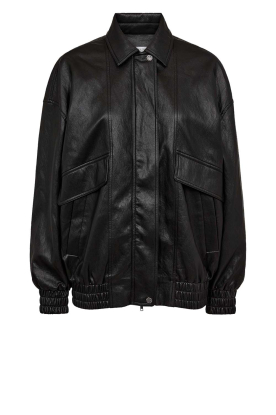 Haute L'Amitié |  Faux leather bomber jacket Rizz | black 