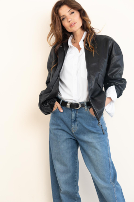 Haute L'Amitié |  Faux leather bomber jacket Rizz | black 