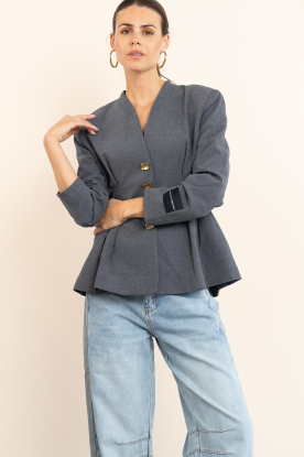 Haute L'Amitié |  Pleated blazer Enna | grey 
