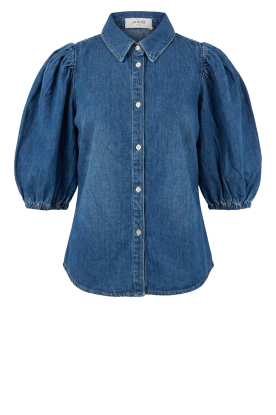 Janice |  Denim blouse with puff sleeves Lars | blue 